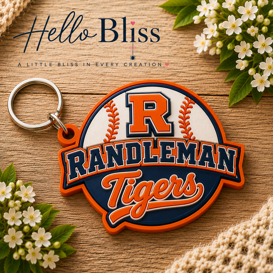 Randleman Tigers Baseball Keychain