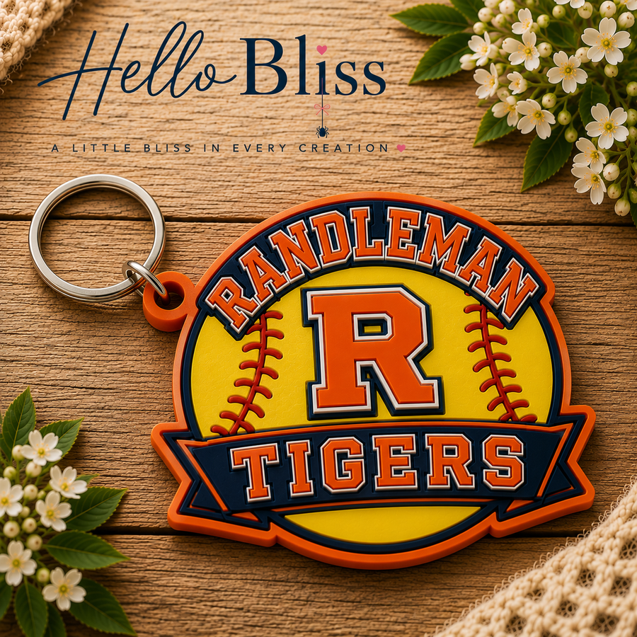 Randleman Tigers Softball Keychain