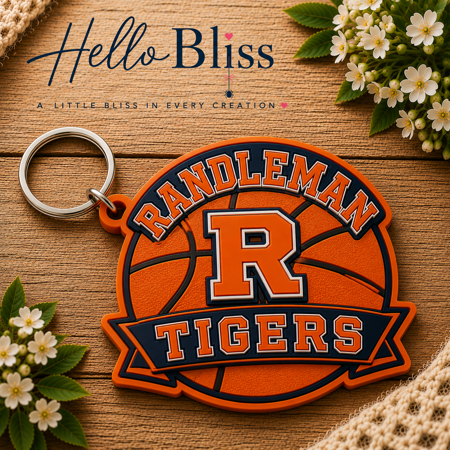 Randleman Tigers Basketball Keychain