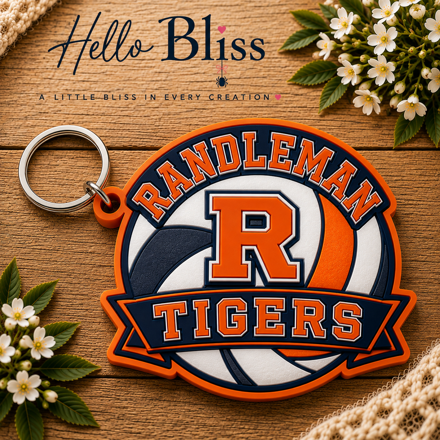 Randleman Tigers Volleyball Keychain