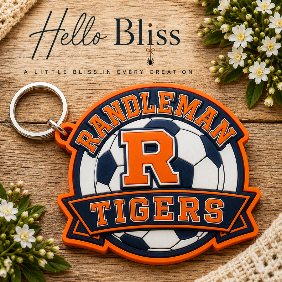 Randleman Tigers Soccer Keychain