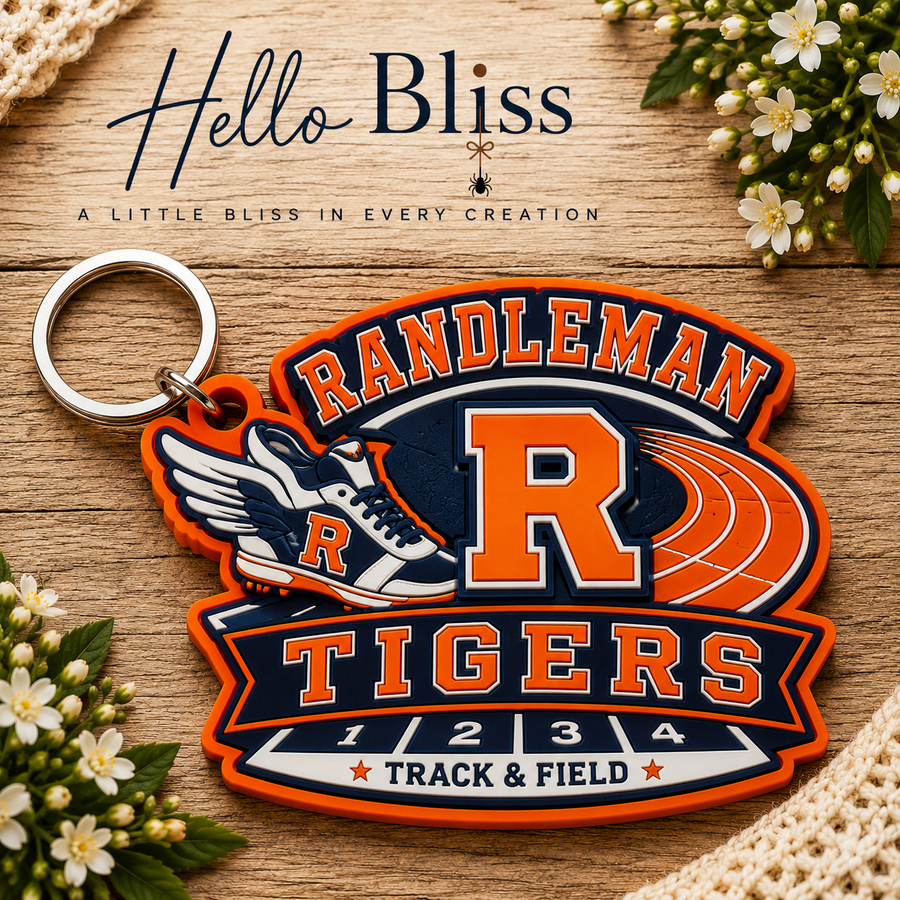 Randleman Tigers Track & Field Keychain