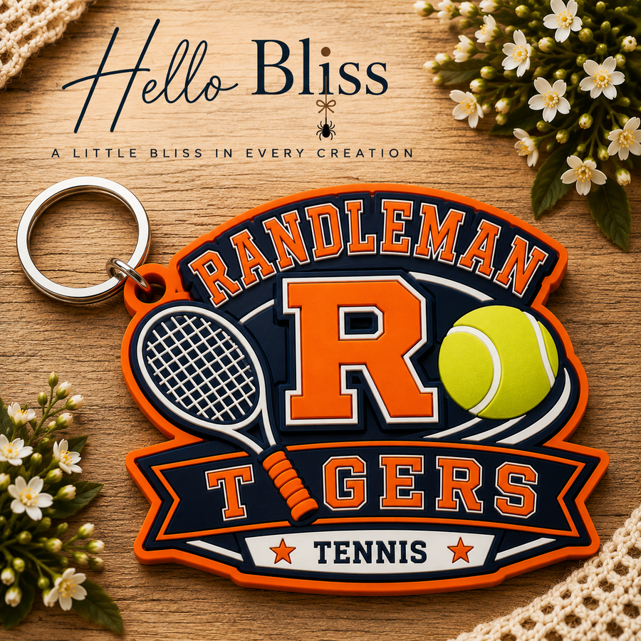 Randleman Tigers Tennis Keychain