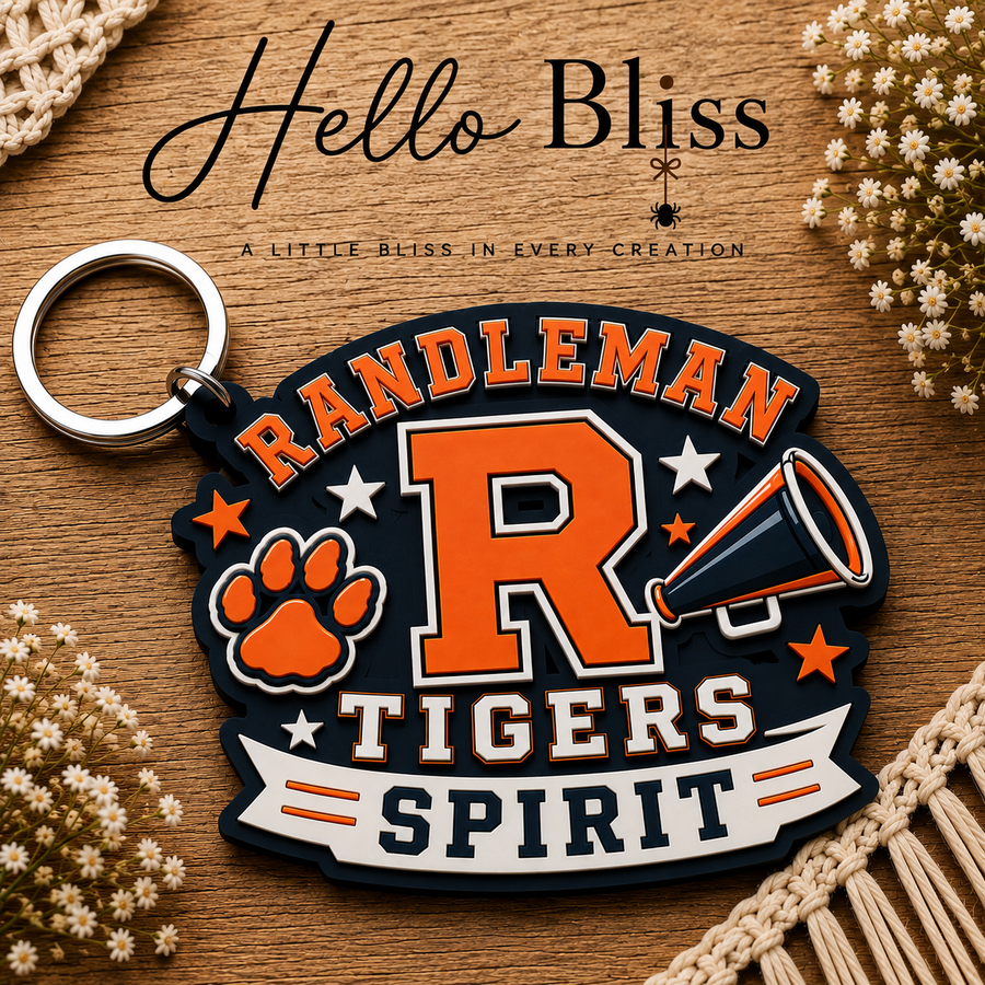 Randleman Tigers Spirit 3D Printed Keychain