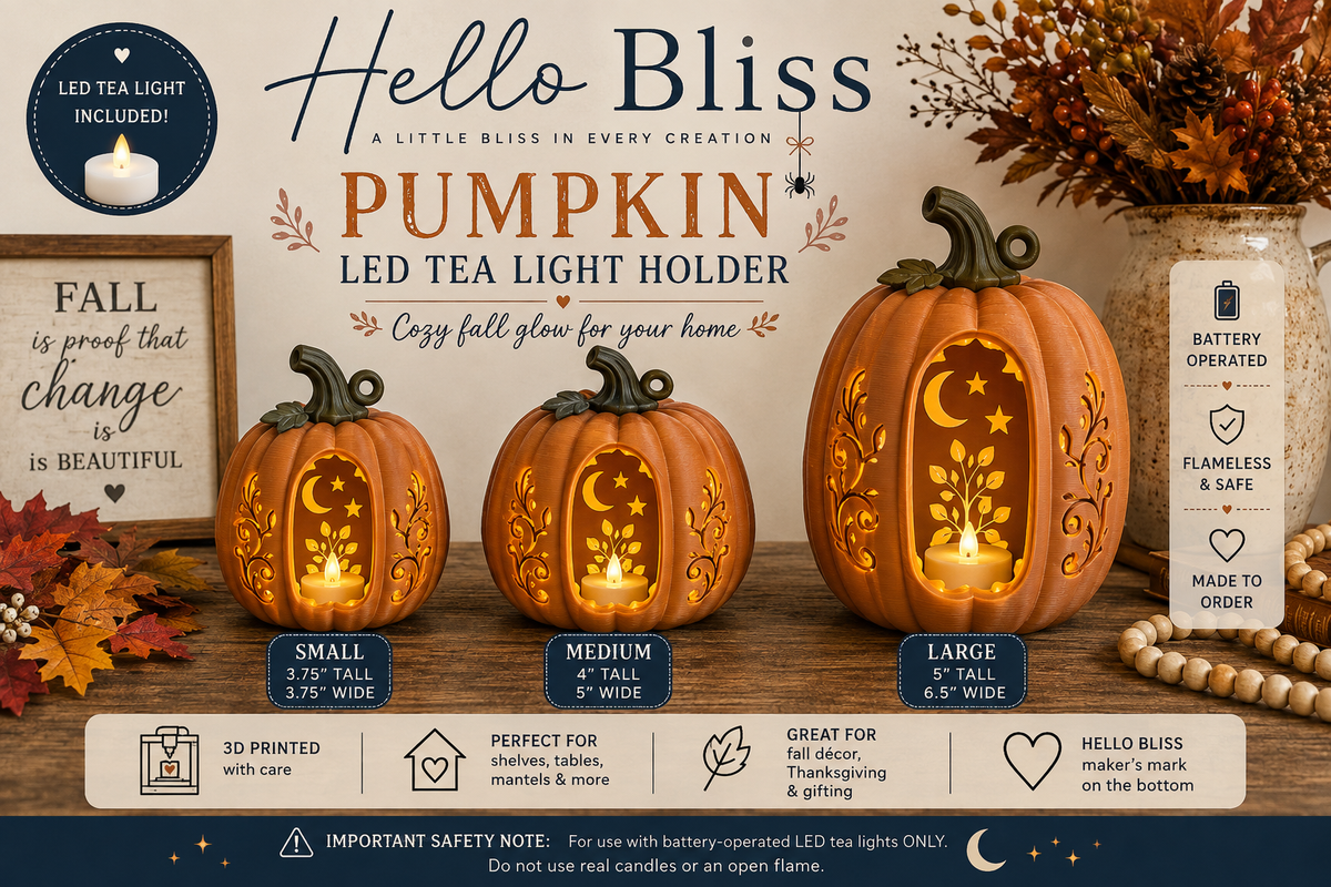 Pumpkin LED Tea Light Holder