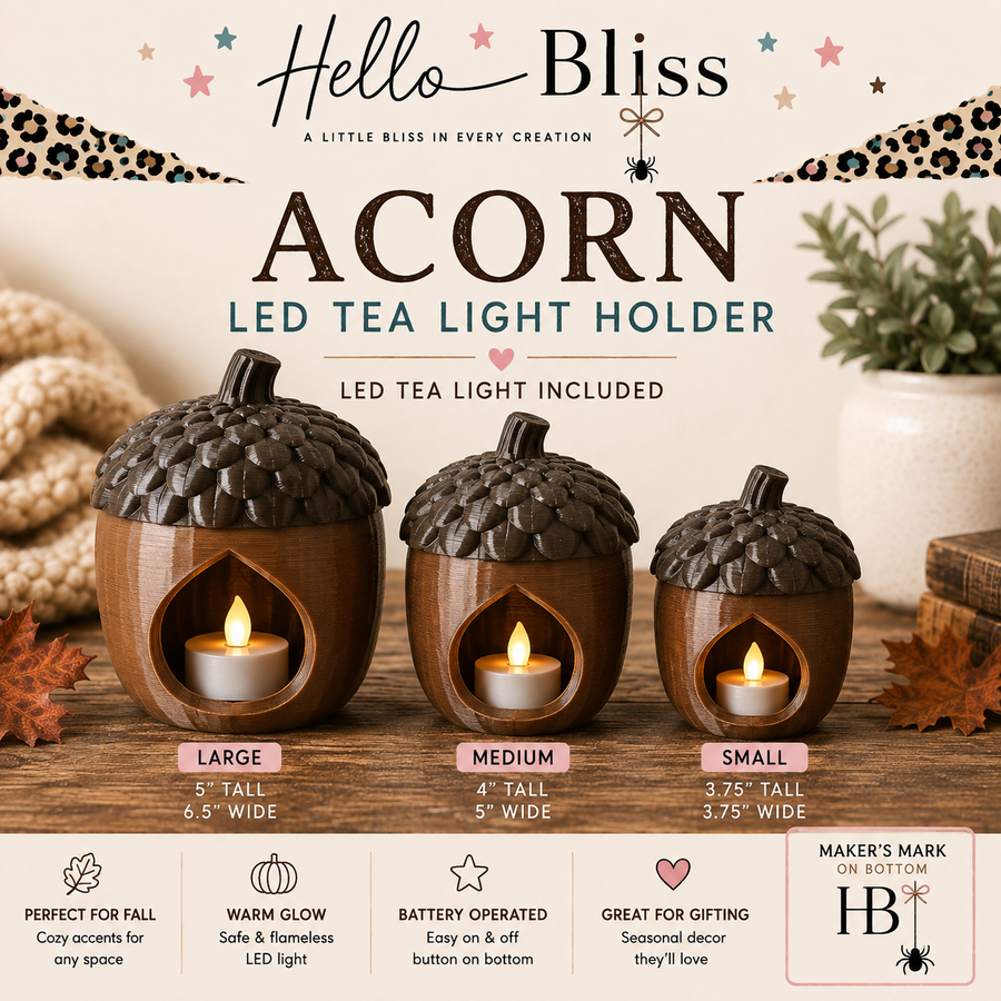 Acorn LED Tea Light Holder